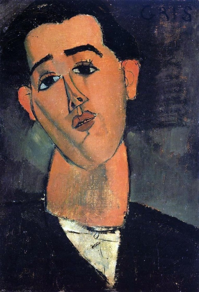 Amedeo Modigliani Portrait of Juan Gris, 18"x27" Wall Decal