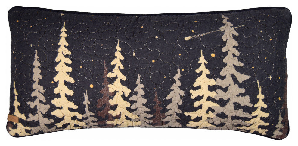 Moonlit Cabin Rectangle Decorative Pillow