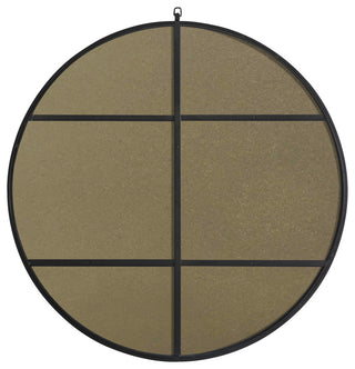 Home Living Metal Frame Round Mirror With Decorative Hook, 36", Black