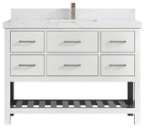 Parker 48 Single Sink Bath Vanity in White 2" Empira Quartz