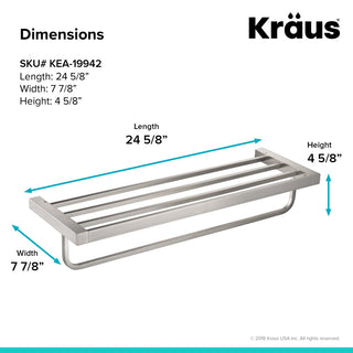 Stelios Bathroom Shelf with Towel Bar, Brushed Nickel