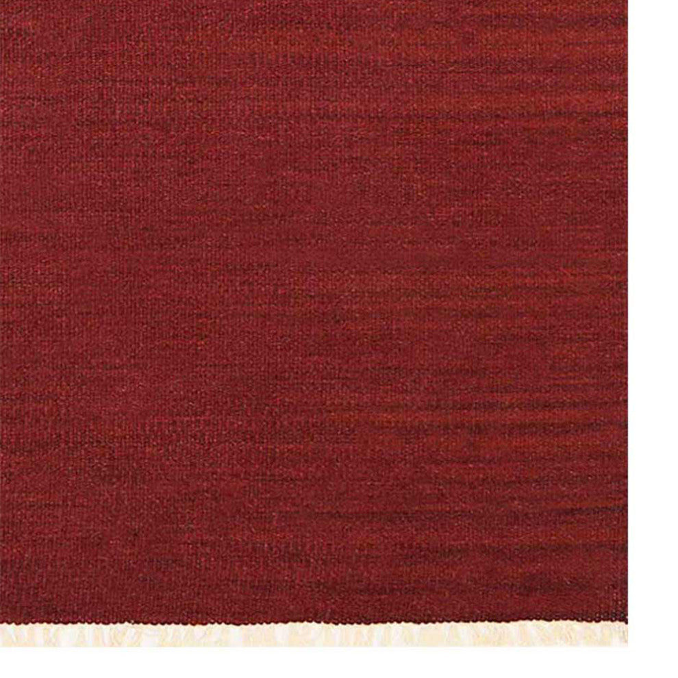 HAND WOVEN FLAT WEAVE KILIM WOOL ECO-FRIENDLY AREA RUGS-Solid,Burgundy