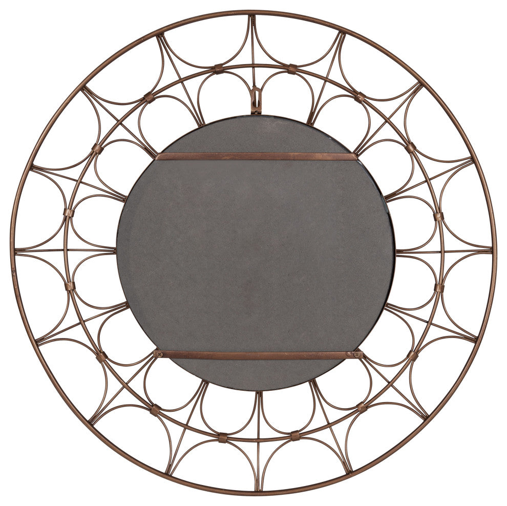 Avoca Decorative Round Mirror, Bronze, 28" Diameter