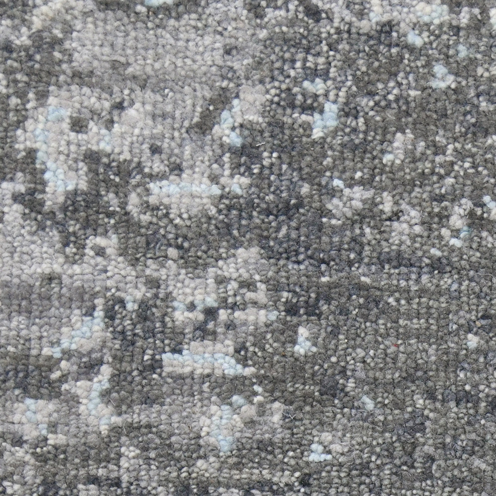 Naomi Teri Silver Knotted Wool Area Rug, 8'x10'