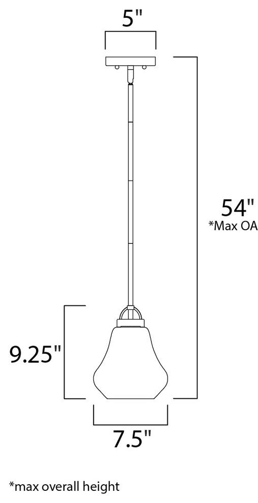 Maxim 10091 Dianne 1 Light 8"W Mini Pendant - Oil Rubbed Bronze / Hammer Glass