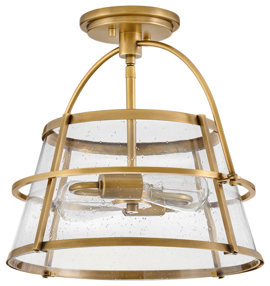 Hinkley Tournon Medium Semi-Flush Mount, Heritage Brass