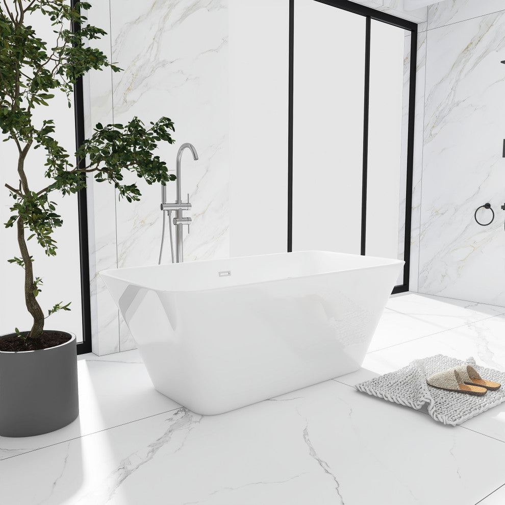 Acrylic Freestanding Soaking Bathtub, 67x30