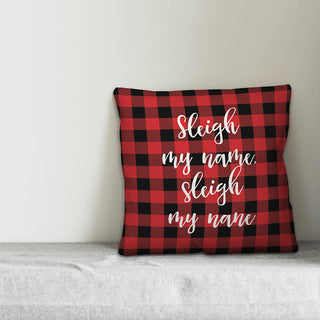 Sleigh My Name, Buffalo Check Plaid 18x18 Throw Pillow