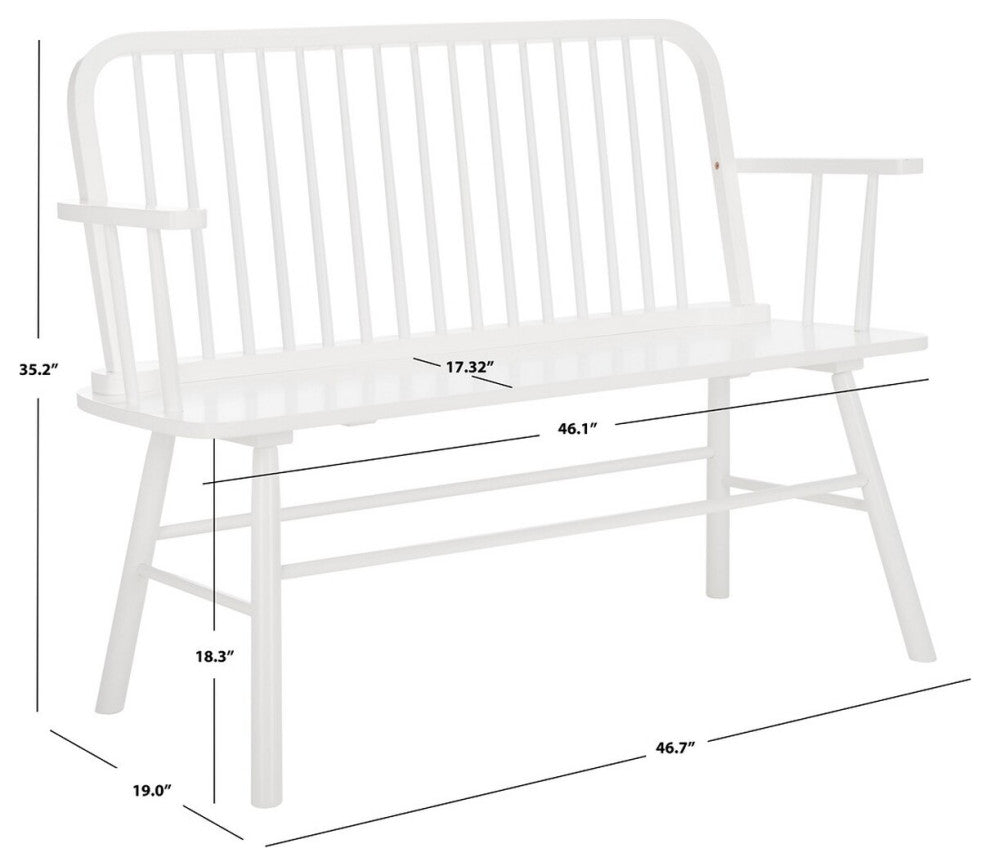 Safavieh Lucilia Spindle Bench, White