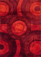Geometric Shaggy Design Red Hand-Tufted Area Rug, 5'x7'