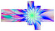Exotic Blue Fractal Spiral Flower, Abstract Canvas Art Print, 60"x32", 5 panels