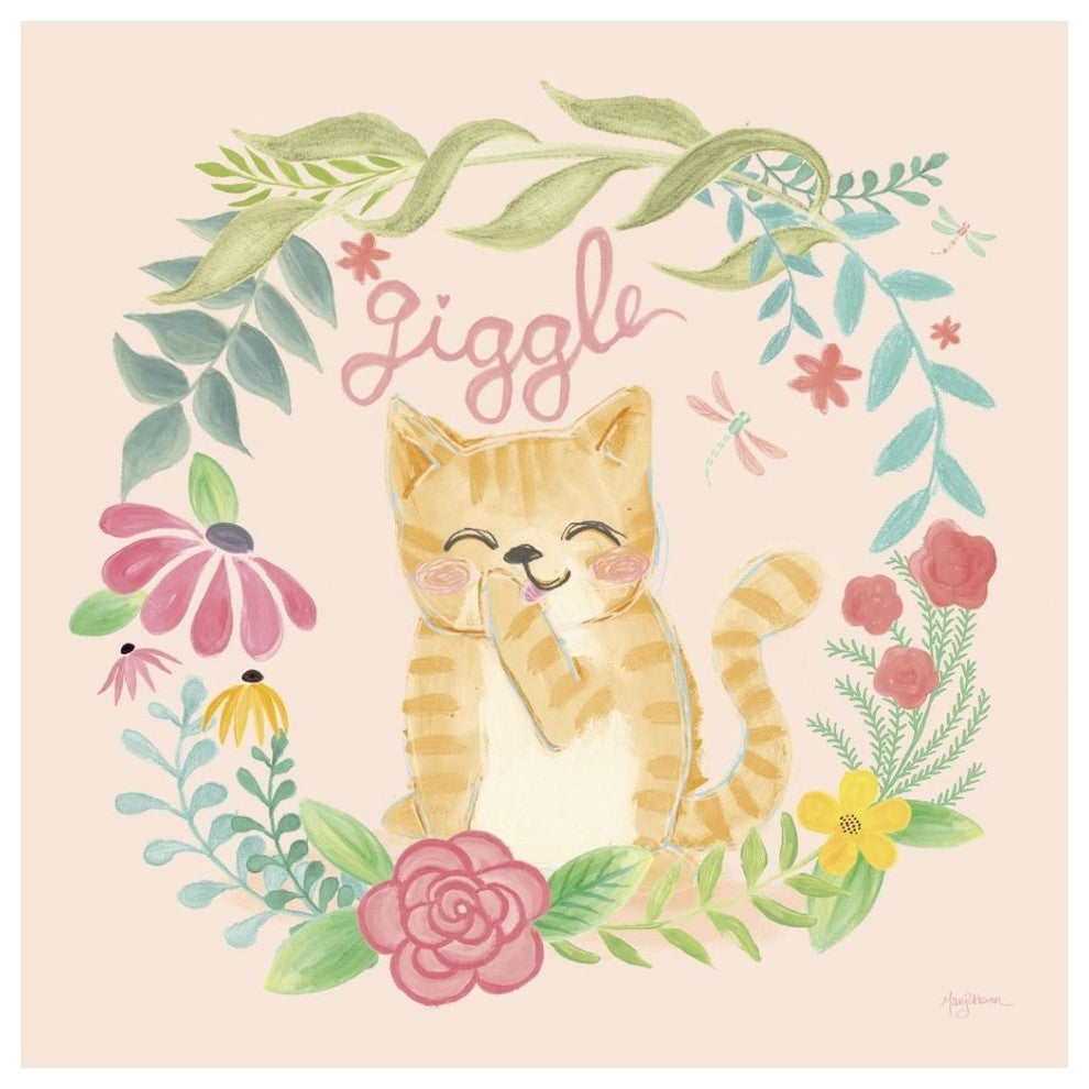"Garden Friends III Giggle" Digital Paper Print by Mary Urban, 42"x42"