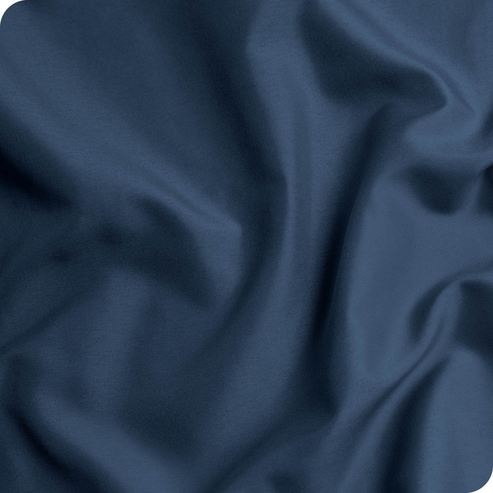 Fitted Dual Pocket Bottom Sheet 1800 Microfiber Ultra-Soft, Dark Blue, Cal King