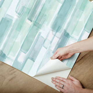 Blue Watercolor Glass Peel & Stick Wallpaper