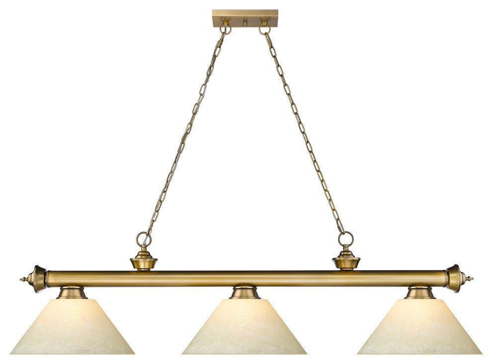 Zlite 2306-3RB-AGM14 3-Light Billiard, Golden Mottle