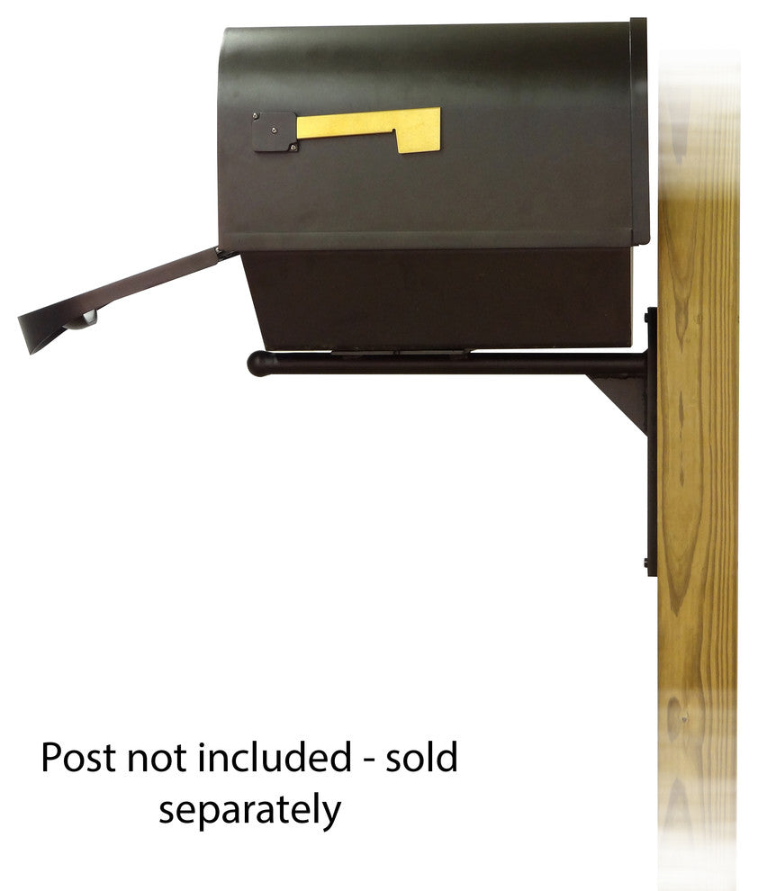 Classic Mailbox With Newspaper Tube & Ashley Front Mailbox Mounting Bracket