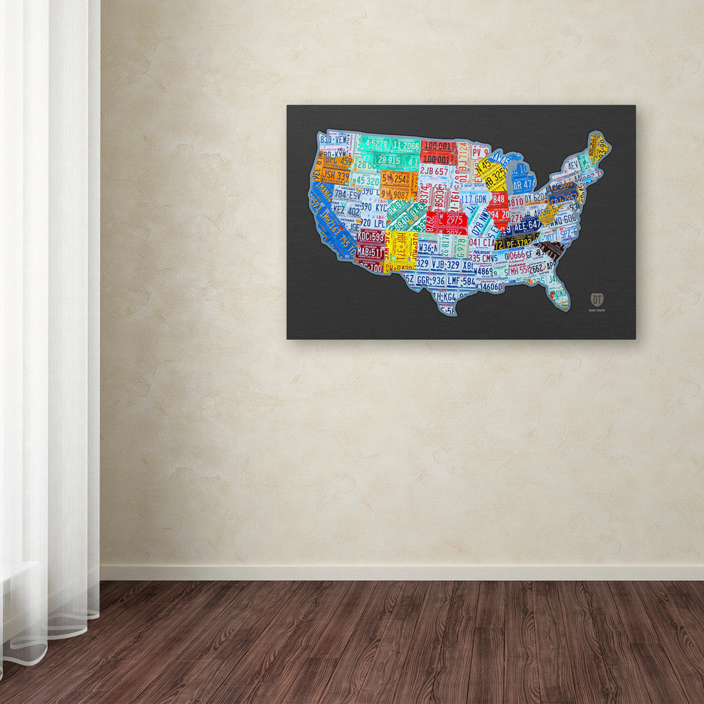 "Massive USA License Plate Map" Canvas Art by Design Turnpike