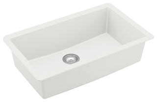 Karran QU-812 Undermount 32.5" Large Single Bowl Quartz Sink Kit, White