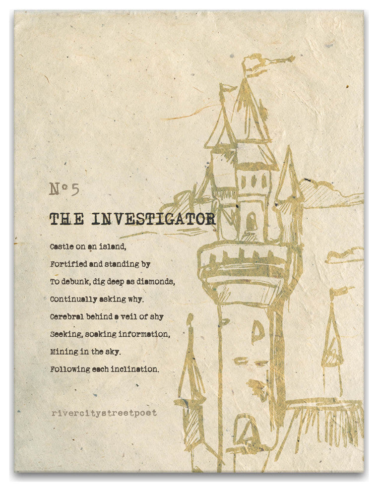 The Investigator' Wrapped Canvas Wall Art by River City Street Poet, 16" W X 20"