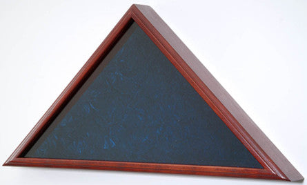 Solid Oak Funeral Flag Display Case, Blue