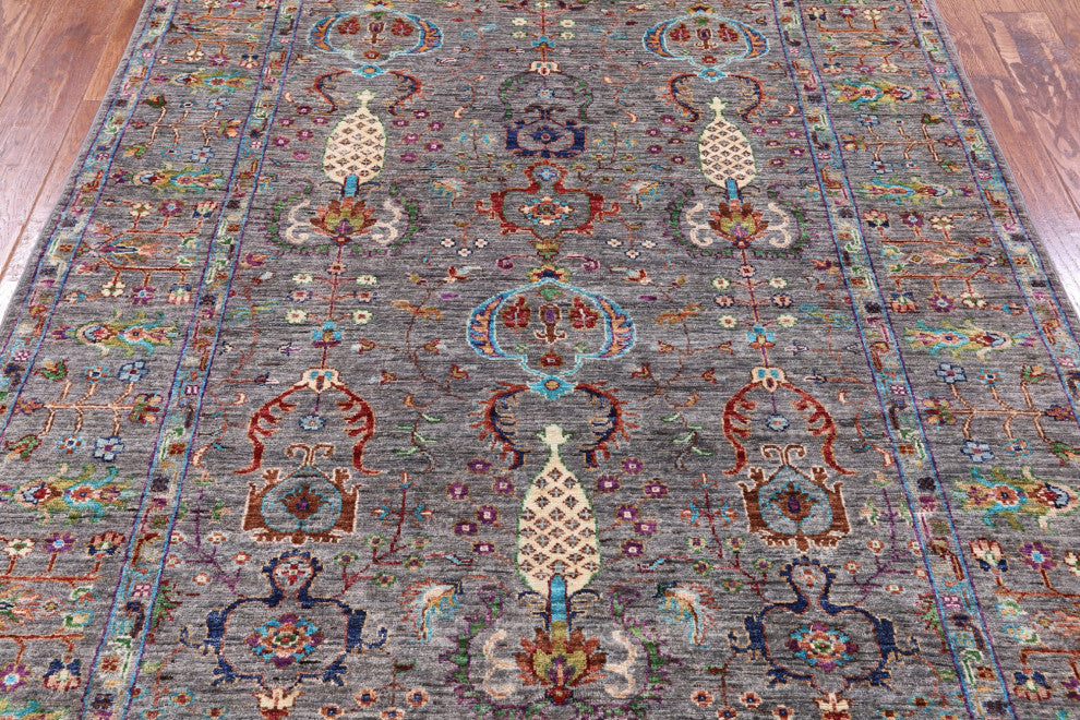 5' 1" X 6' 6" Persian Tabriz Handmade Wool Rug Q9630