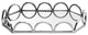 Classic Touch Stainless Still Oval Shapped Mirror Tray with Loop Sides