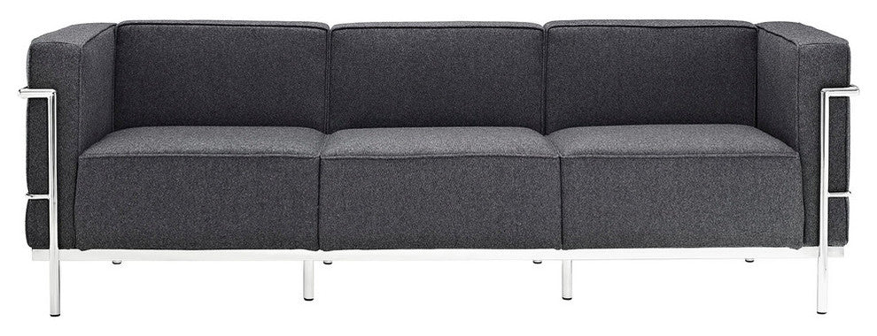 Modern Contemporary Living Room Wool Sofa Dark Gray
