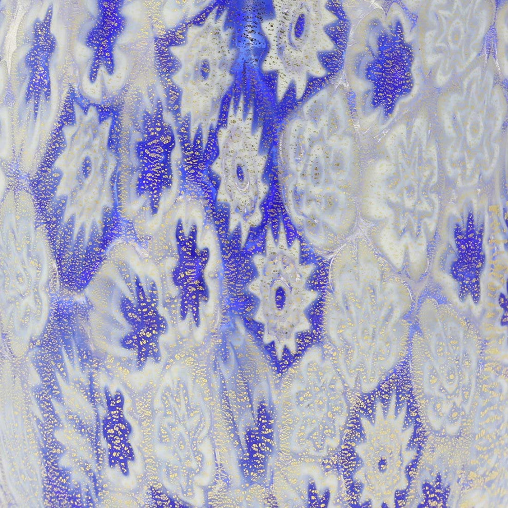 GlassOfVenice Murano Glass Tumbler - Blue Gold Millefiori