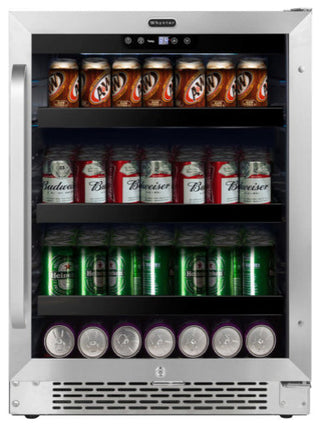 24" Built-In 140 Can Undercounter Stainless Steel Beverage Refrigerator