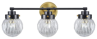 Aspen Creative 62277, Bathroom Vanity 3 Lights Fixture, Gold/Black