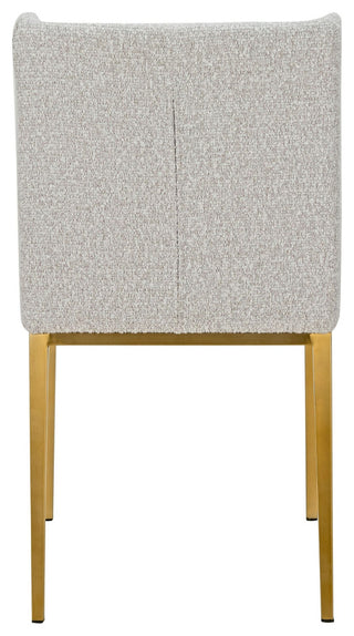 Modrest Mimi Modern Light Grey Fabric, Antique Brass Dining Chair, Set of 2