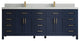 Cambridge 84 Double Sink Bath Vanity in Hale Navy Blue 2" Carrara Quartz