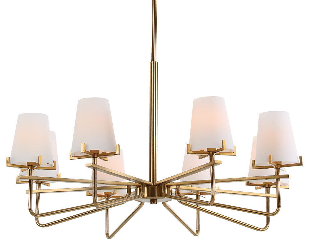 Lassen 8 Light Brass Chandelier