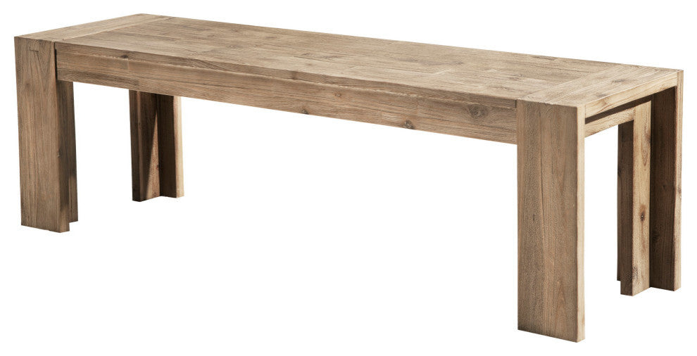 Seashore Dining Bench, Antique Natural