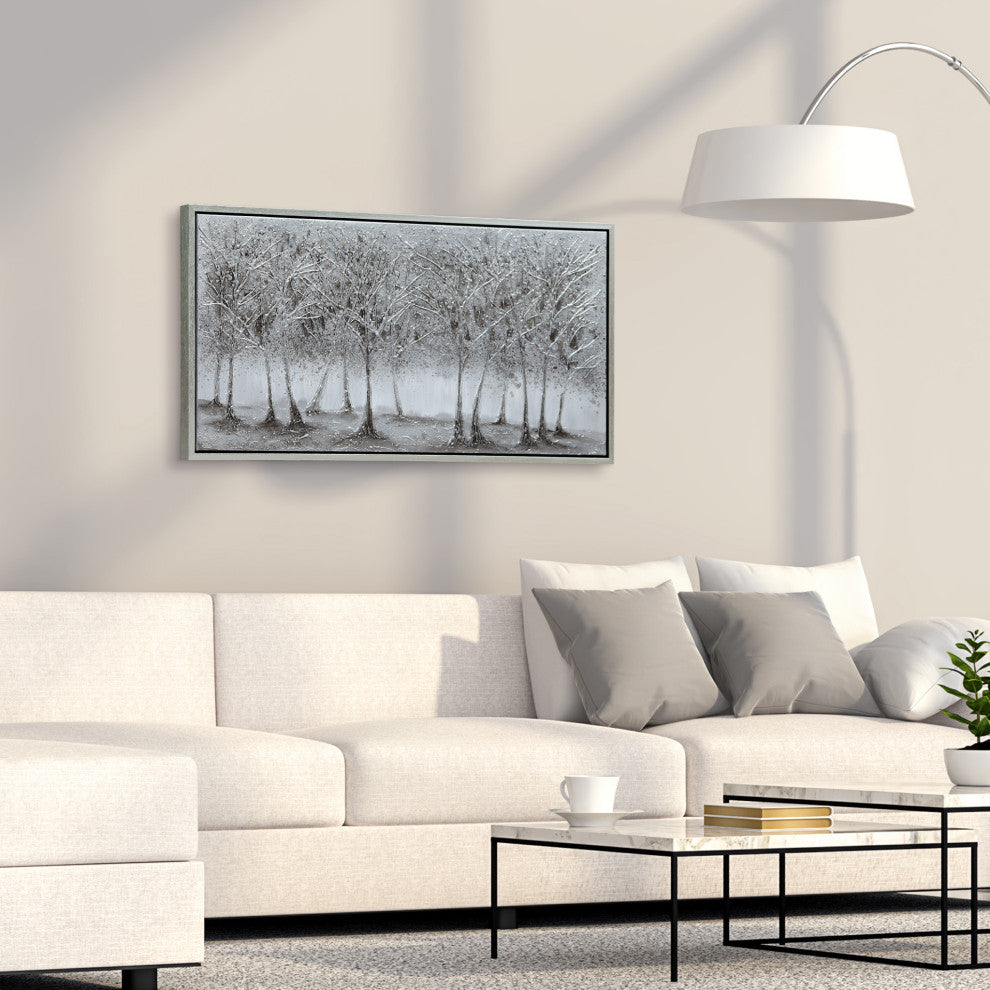 Solitary Field Tree Textured Metallic Hand Painted Wall Art by Martin Edwards