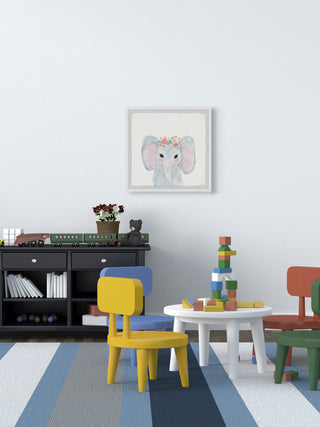 "Pink Ears" Framed Painting Print, 24x24