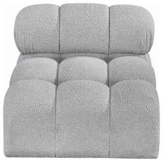 Ames Boucle Fabric Modular Chair, Grey, Armless Chair