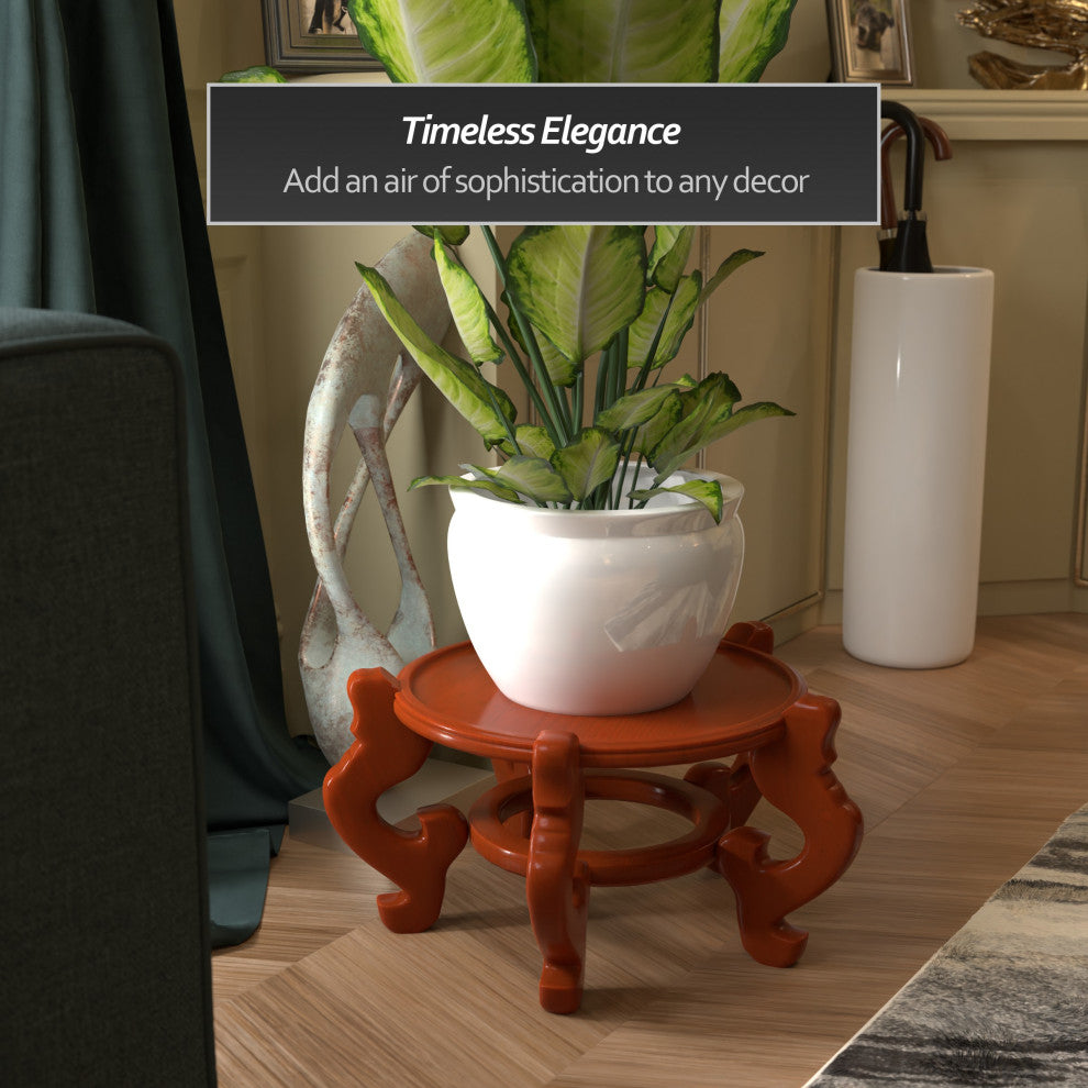 Rosewood Fishbowl Stand, Honey, Size 15.5" Base Diameter