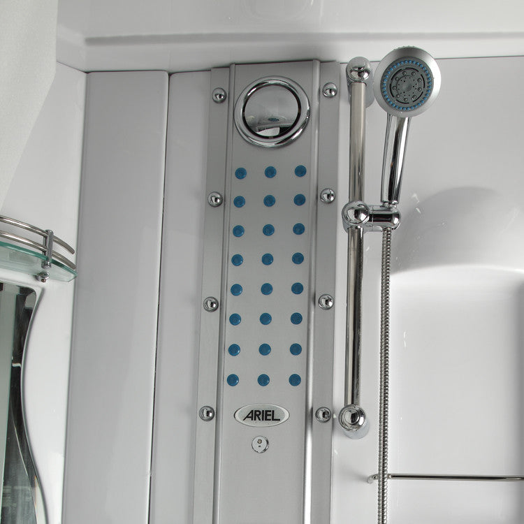 Corner Steam Shower with Jetted Tub, 48"