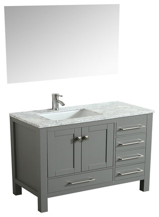 Eviva London 38 in. Transitional Gray  vanity  White Carrara Marble Countertop
