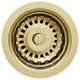 3 1/2" Basket Strainer for Deep Fireclay Application, Polished Brass