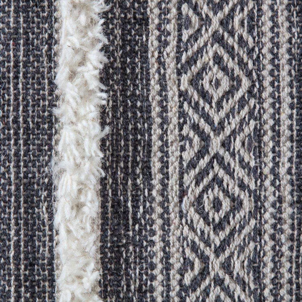 Corrina Charcoal Gray and Natural Cotton Rug, 4''x6''
