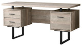 Computer Desk Home Office Laptop Storage Drawers 60"L Work Metal Beige