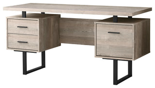 Computer Desk Home Office Laptop Storage Drawers 60"L Work Metal Beige