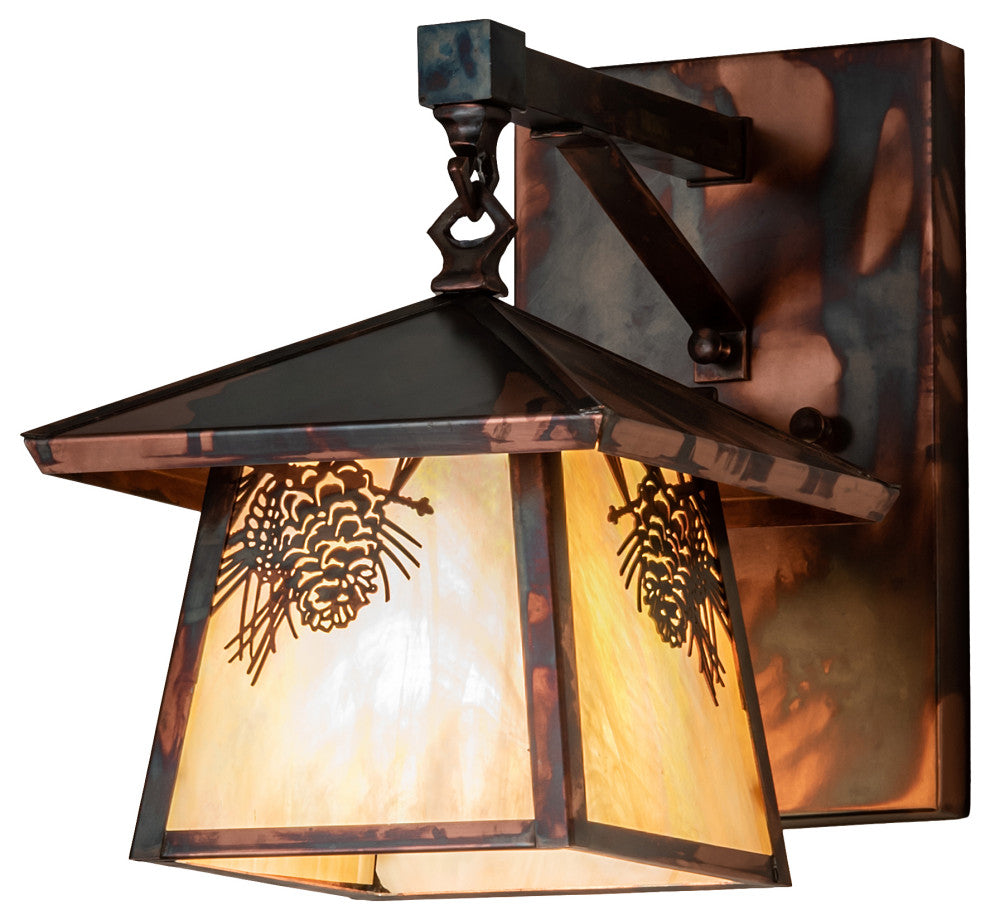 8 Wide Stillwater Winter Pine Hanging Wall Sconce