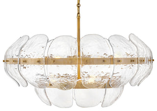 Fredrick Ramond Lillia Large Drum Chandelier, Heritage Brass