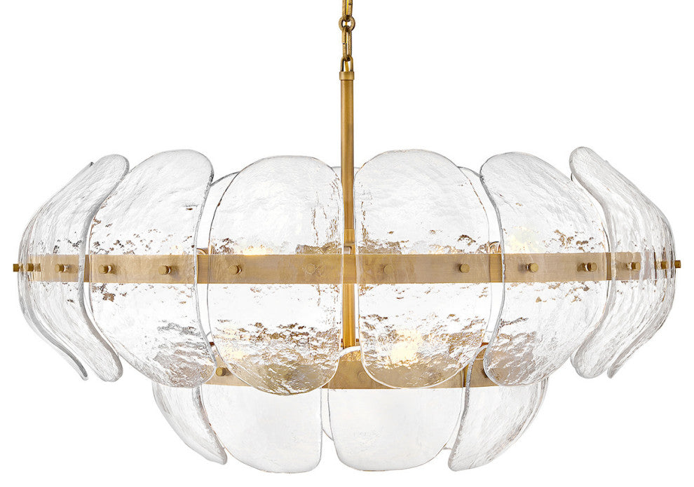 Fredrick Ramond Lillia Large Drum Chandelier, Heritage Brass