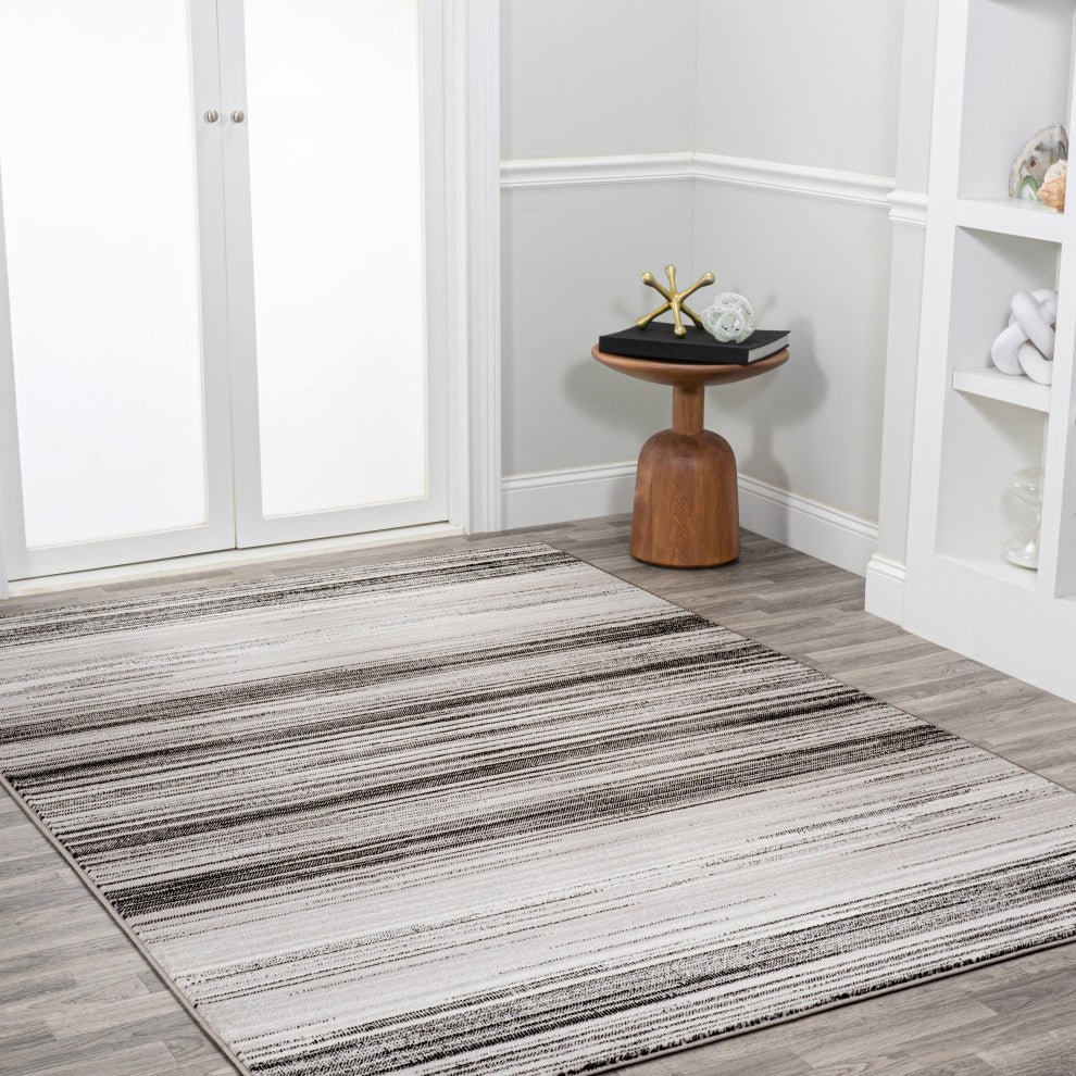 Austin Gradient Striped Gray/Black 3'x5' Area Rug