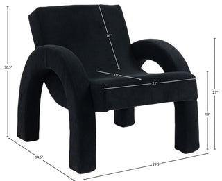 Corduroy Fabric Upholstered Accent Chair, Black
