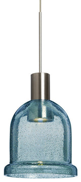 Kiba 1 Light Pendant Lighting, Satin Nickel, LED